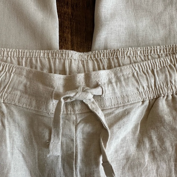 Serra | Linen Blend Tan Wide Leg Pants, NWT - Picture 6 of 6